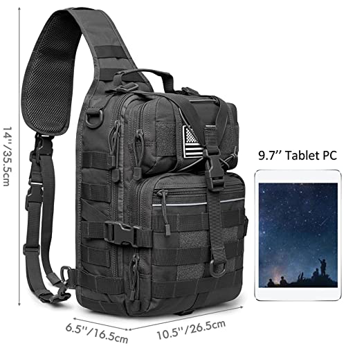 G4Free - G4Free Tactical Sling Backpack Big Molle EDC Assault Range Bag Pack Military Style for Concealed Carry -D02V676A