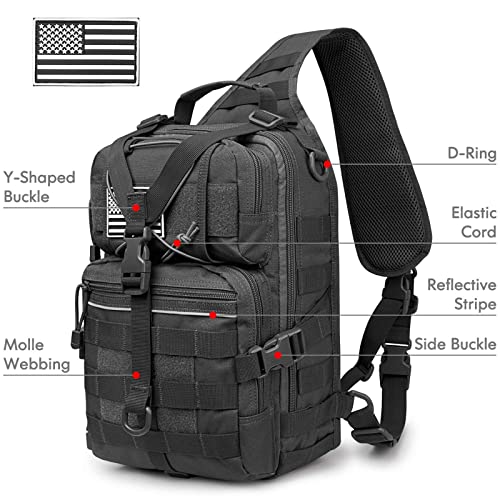 G4Free - G4Free Tactical Sling Backpack Big Molle EDC Assault Range Bag Pack Military Style for Concealed Carry -D02V676A