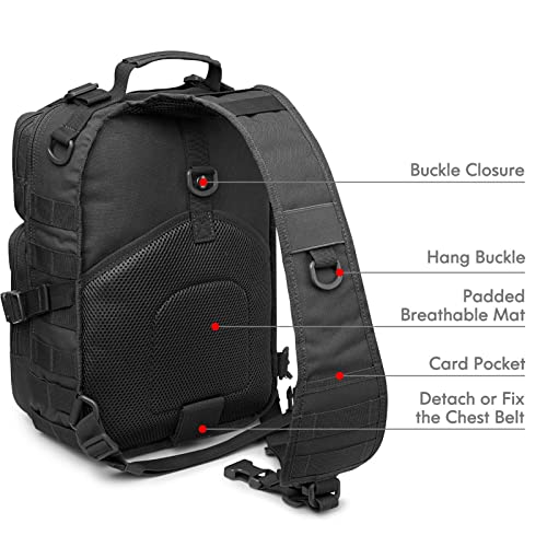 G4Free - G4Free Tactical Sling Backpack Big Molle EDC Assault Range Bag Pack Military Style for Concealed Carry -D02V676A