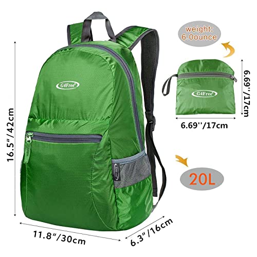 G4Free - Lightweight Packable 20L Waterproof Hiking Backpack -D04V650A