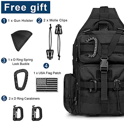 G4Free - Men's Tactical EDC Sling Backpack with Pistol Holster -D02V759D