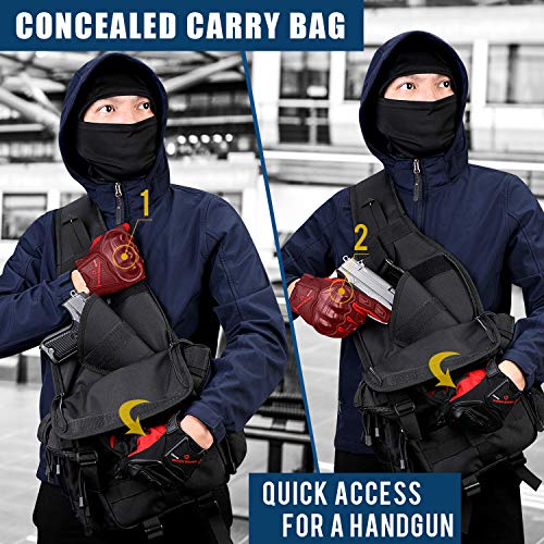 G4Free - Men's Tactical EDC Sling Backpack with Pistol Holster -D02V759D